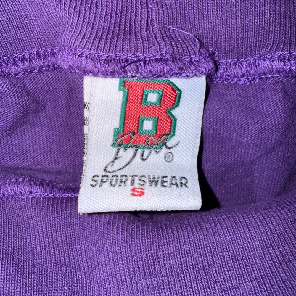 Vintage B-Cool Sportswear Purple Mock Neck Long Sleeve Paw Print Top Women Small - Picture 2 of 7